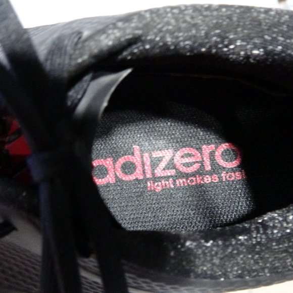 Adidas Shoes Adizero Blk Red Men 13.5 Baseball Metal Cleats - Picture 5 of 7
